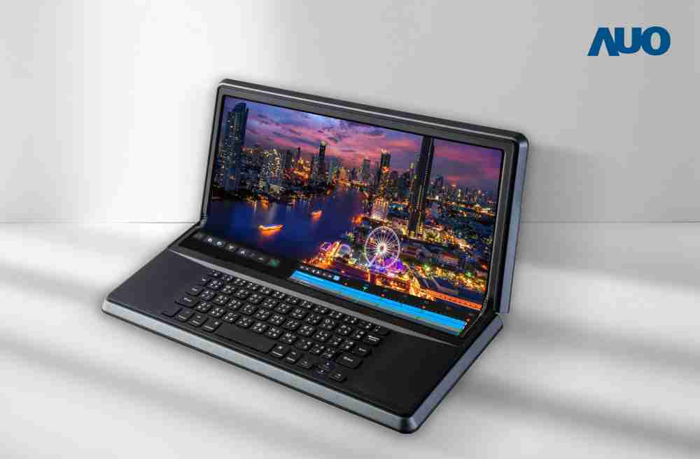 2121非凡14.6吋Micro LED折迭显示屏幕，，搭配半径4mm的弯折绞炼，，，以及高画素、、高亮度、、高对比度的显示技术特点，，即便在大视角下仍保有绝佳色相与亮度